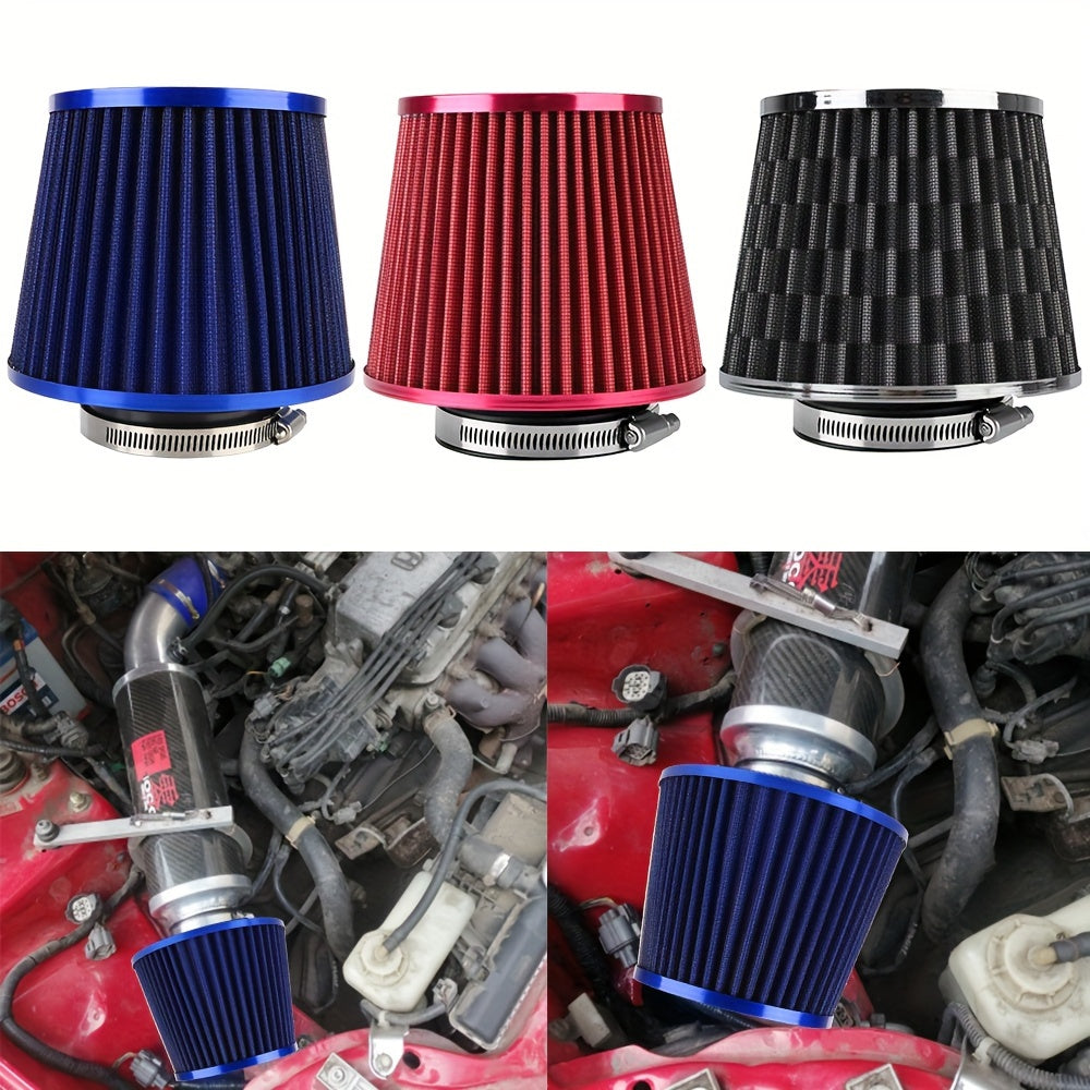 Cold Air Intake Filter Car Accessories Sport Power Mesh Cone 7.6cm/3in Induction Kit High Flow Car Air Filters Universal