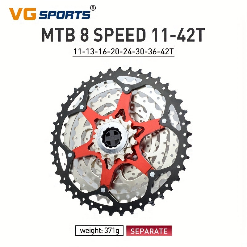 VG Sports Ultralight MTB Bike Cassette Freewheel - 8-12 Speeds, Aluminum Brackets, Silver/Black Color, Lightweight & Durable