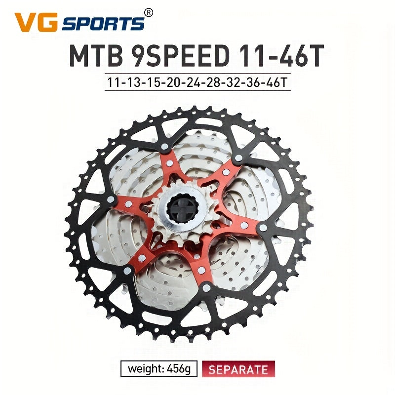 VG Sports Ultralight MTB Bike Cassette Freewheel - 8-12 Speeds, Aluminum Brackets, Silver/Black Color, Lightweight & Durable