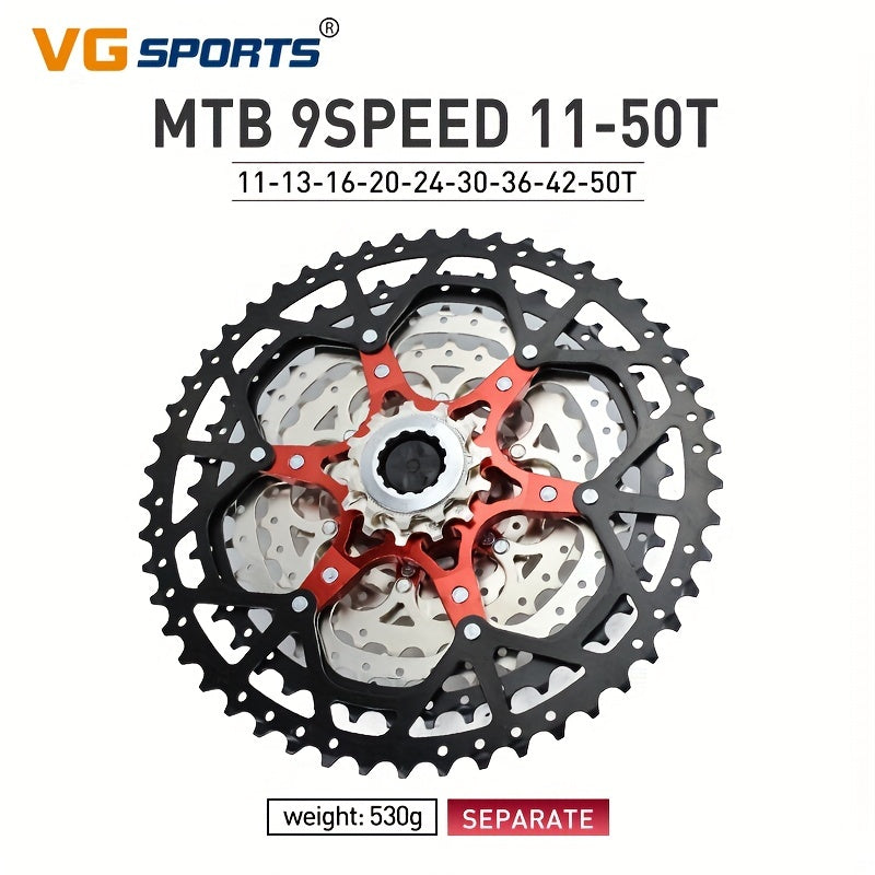 VG Sports Ultralight MTB Bike Cassette Freewheel - 8-12 Speeds, Aluminum Brackets, Silver/Black Color, Lightweight & Durable