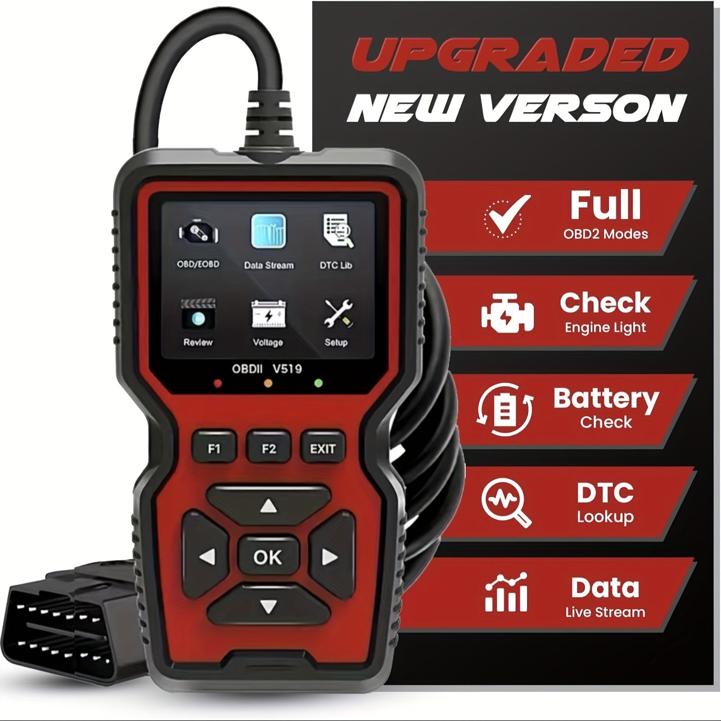 v519 Custom universal car OBD II Diagnostic scannerCar fault detector Diagnostic scanner