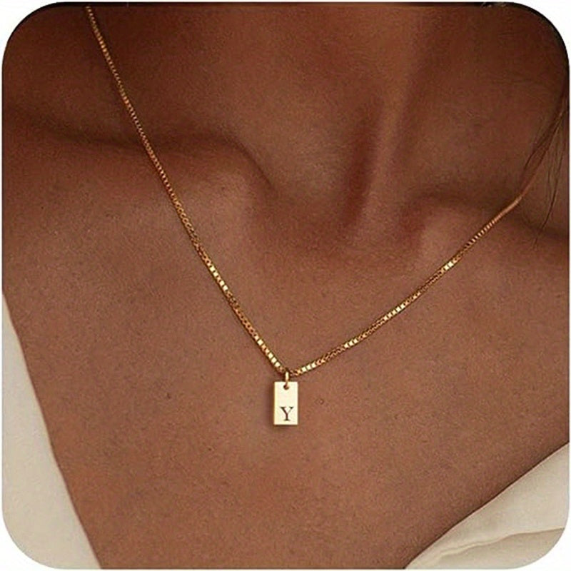 Initials Necklace for Women - 14k Golden Plated Delicate Monogram Pendant, Name Jewelry Gift for Valentine's Day, Everyday Elegance & Year-Round Wear, Necklace, Elegant Accessory, Luxurious Appearance