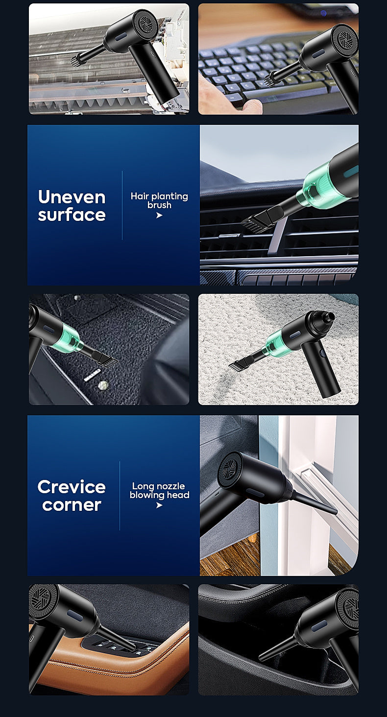 3 In 1 Compressed Air Duster, 60000RPM Cordless Dust Blower, 6000mAh Rechargeable Battery, 15000PA, Suitable For Room/Car/Keyboard Cleaning