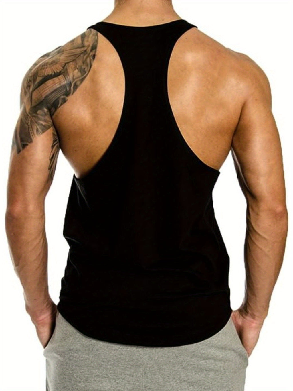 Creative Smile Face Print Men's Quick Dry Moisture-Wicking Breathable Racerback Tops Athletic Gym Bodybuilding Muscle Men Sports Sleeveless Vest For Workout Running Training Men's Clothes