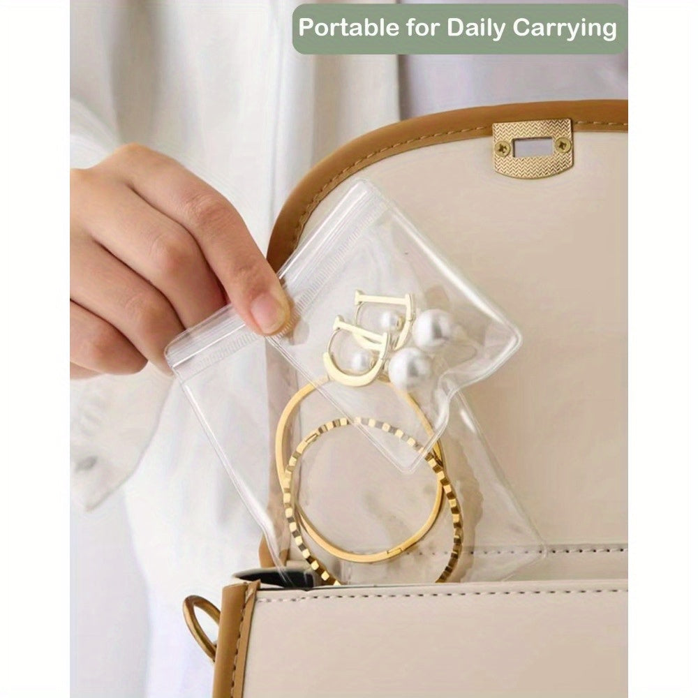 Briartw 3-in-1 Acrylic Jewelry Organizer with 60 Portable Bags - Plastic Storage Box for Earrings, Rings, Necklaces, Bracelets - Travel-Friendly Jewelry Organizer with Dividers