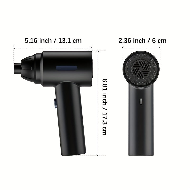 3 In 1 Compressed Air Duster, 60000RPM Cordless Dust Blower, 6000mAh Rechargeable Battery, 15000PA, Suitable For Room/Car/Keyboard Cleaning