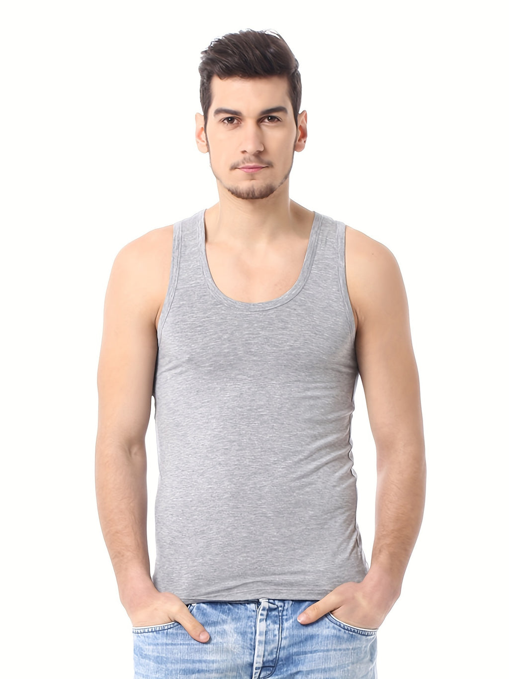 Men's Cotton Casual Breathable Comfy Sleeveless Tank Tops, Sports Vest, Men's Summer Clothes Outfits, Men's Undershirts Tops