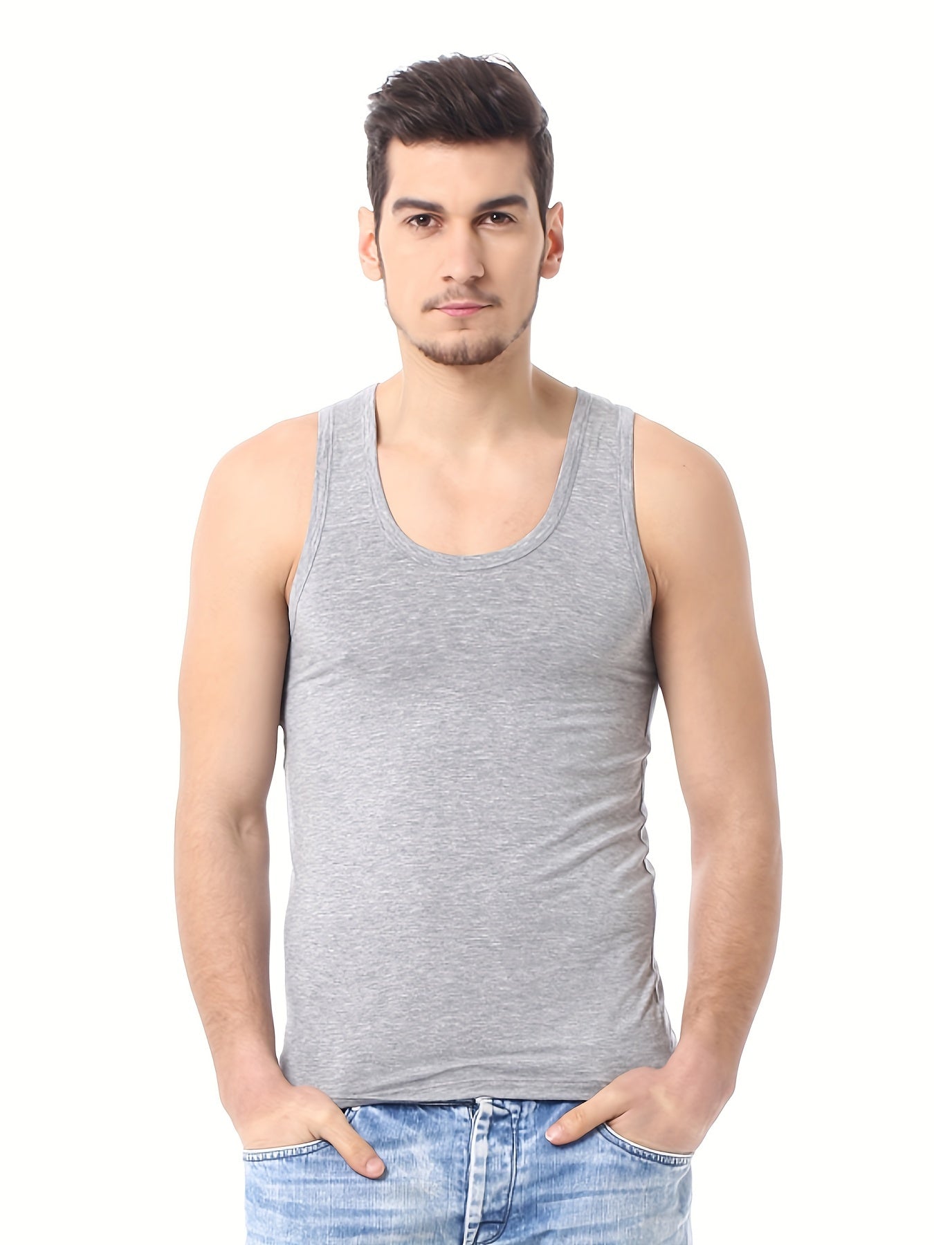 Men's Cotton Casual Breathable Comfy Sleeveless Tank Tops, Sports Vest, Men's Summer Clothes Outfits, Men's Undershirts Tops
