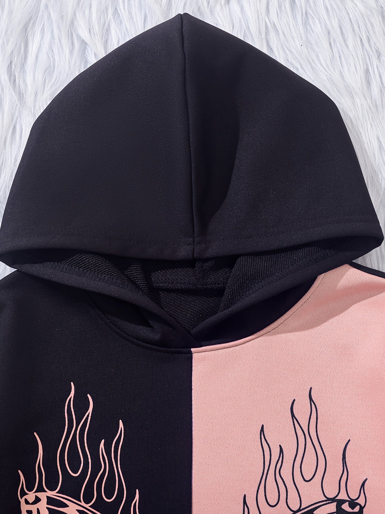 Girl's Butterfly Pattern Outfit 2pcs, Hoodie & Sweatpants Set, TO BE YOURSELF Print Kid's Color Clash Clothes For Spring Fall outdoors