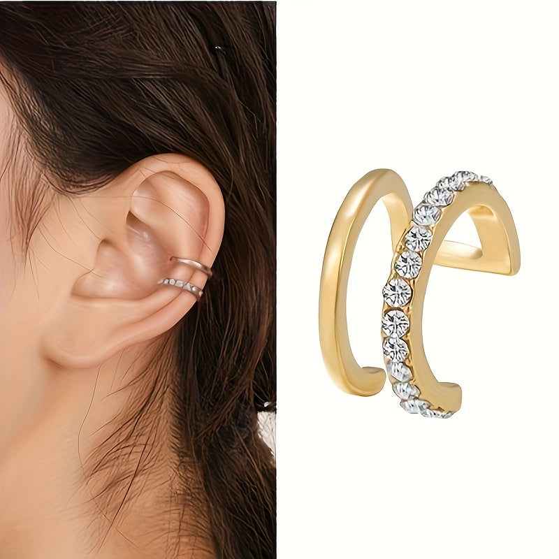 1-6 Pcs, C-shaped Earrings, Simple Personality Ear Cuff Alloy Jewelry Classic Female Ear Accessories For Women Daily Party Wear