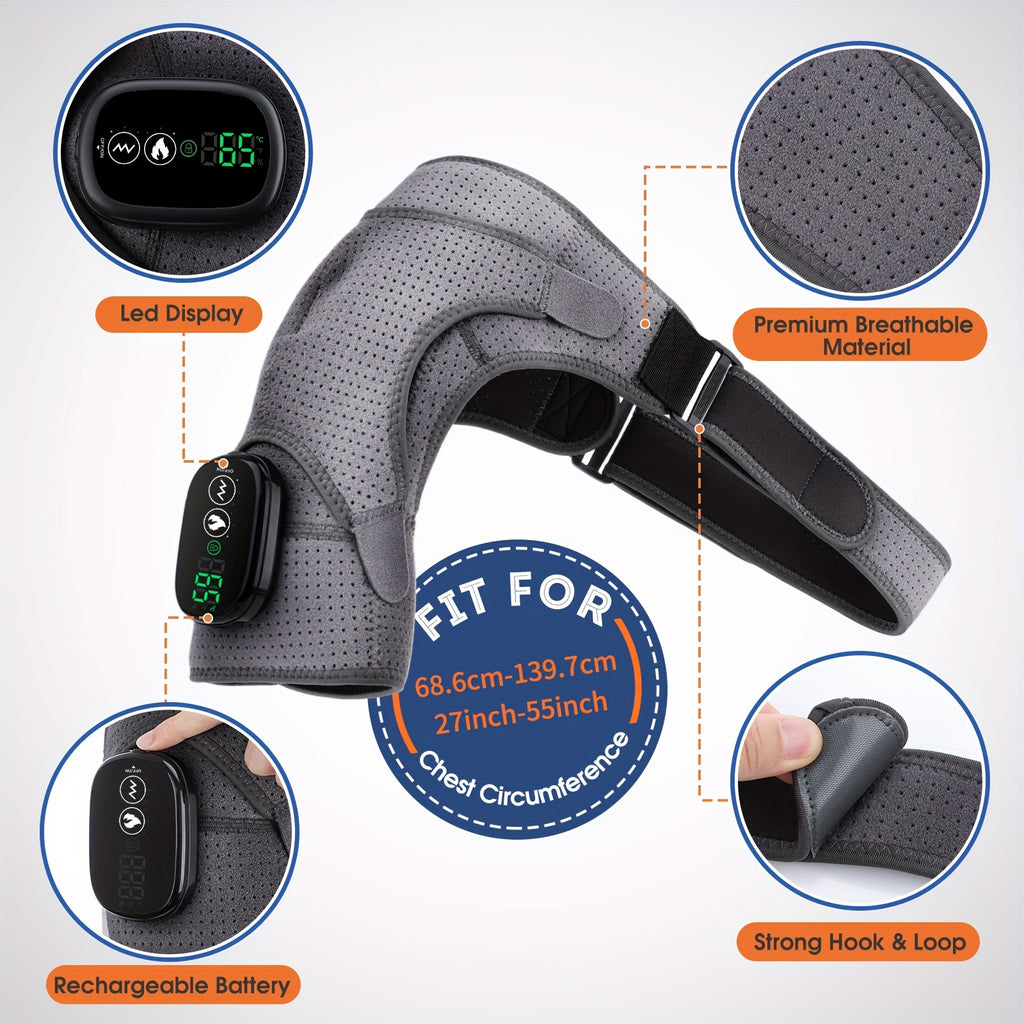 1pc Heated Shoulder Massager - Electric Heating Pad For Men And Women's Shoulder Strap Massage