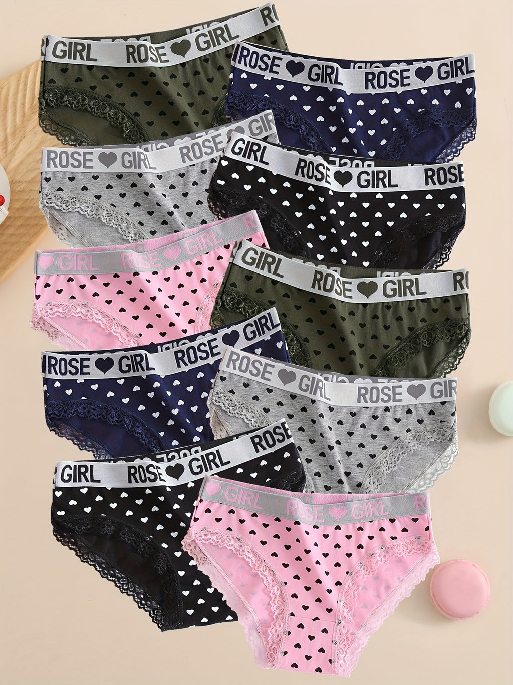 10pcs Seamless Allover Print Briefs, Sexy Comfy Breathable Stretchy Intimates Panties, Women's Lingerie & Underwear