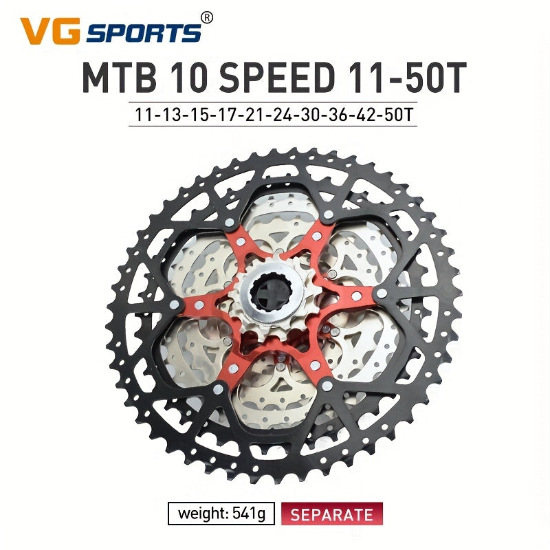 VG Sports Ultralight MTB Bike Cassette Freewheel - 8-12 Speeds, Aluminum Brackets, Silver/Black Color, Lightweight & Durable