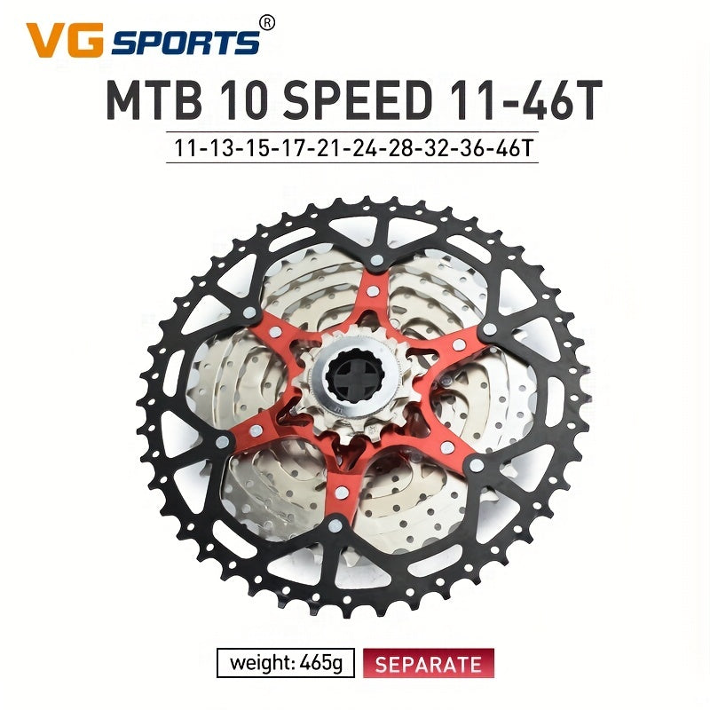 VG Sports Ultralight MTB Bike Cassette Freewheel - 8-12 Speeds, Aluminum Brackets, Silver/Black Color, Lightweight & Durable