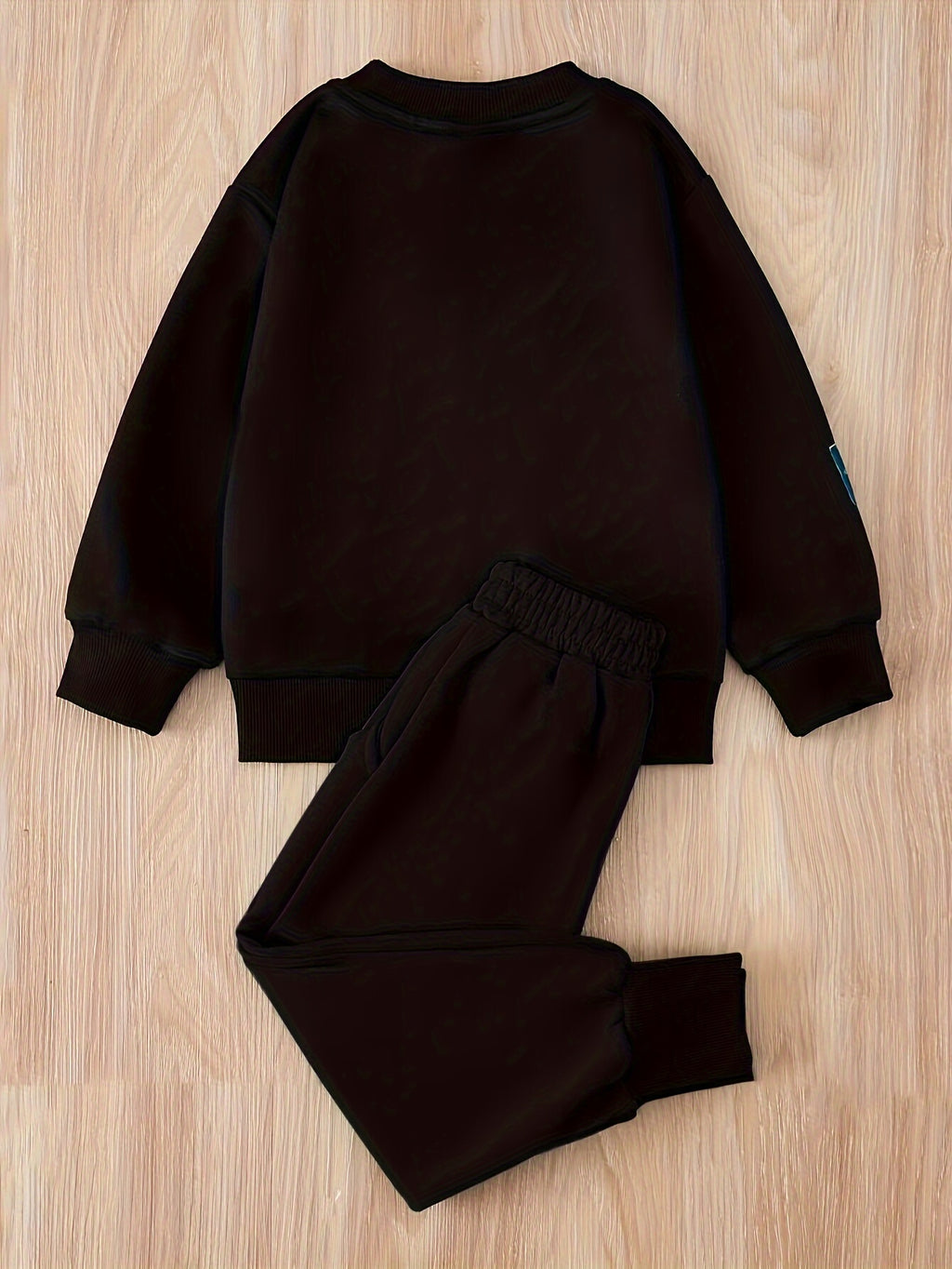 2pcs Boy's Beanie Bear Patched Outfit, Sweatshirt & Sweatpants Set, Trendy Long Sleeve Top, Kid's Clothes For Spring Fall Daily & Outdoor Wear, As Gift