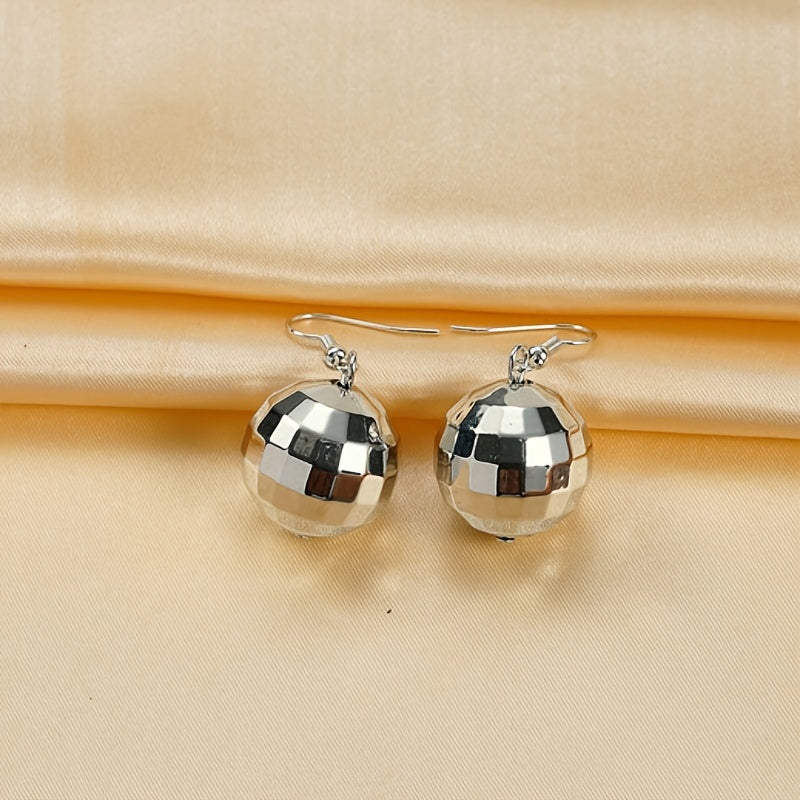 Vintage Disco Ball Dangle Earrings for Women Boho Round Drop Earrings Cool Birthday Valentine's Day Anniversary Gift Jewelry