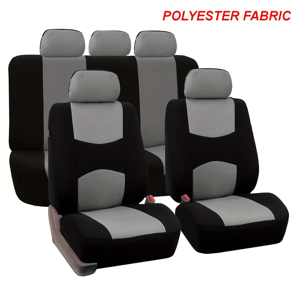 Upgrade Your Car Interior With A Universal Fit 5-Seat Polyester Car Seat Cover Set