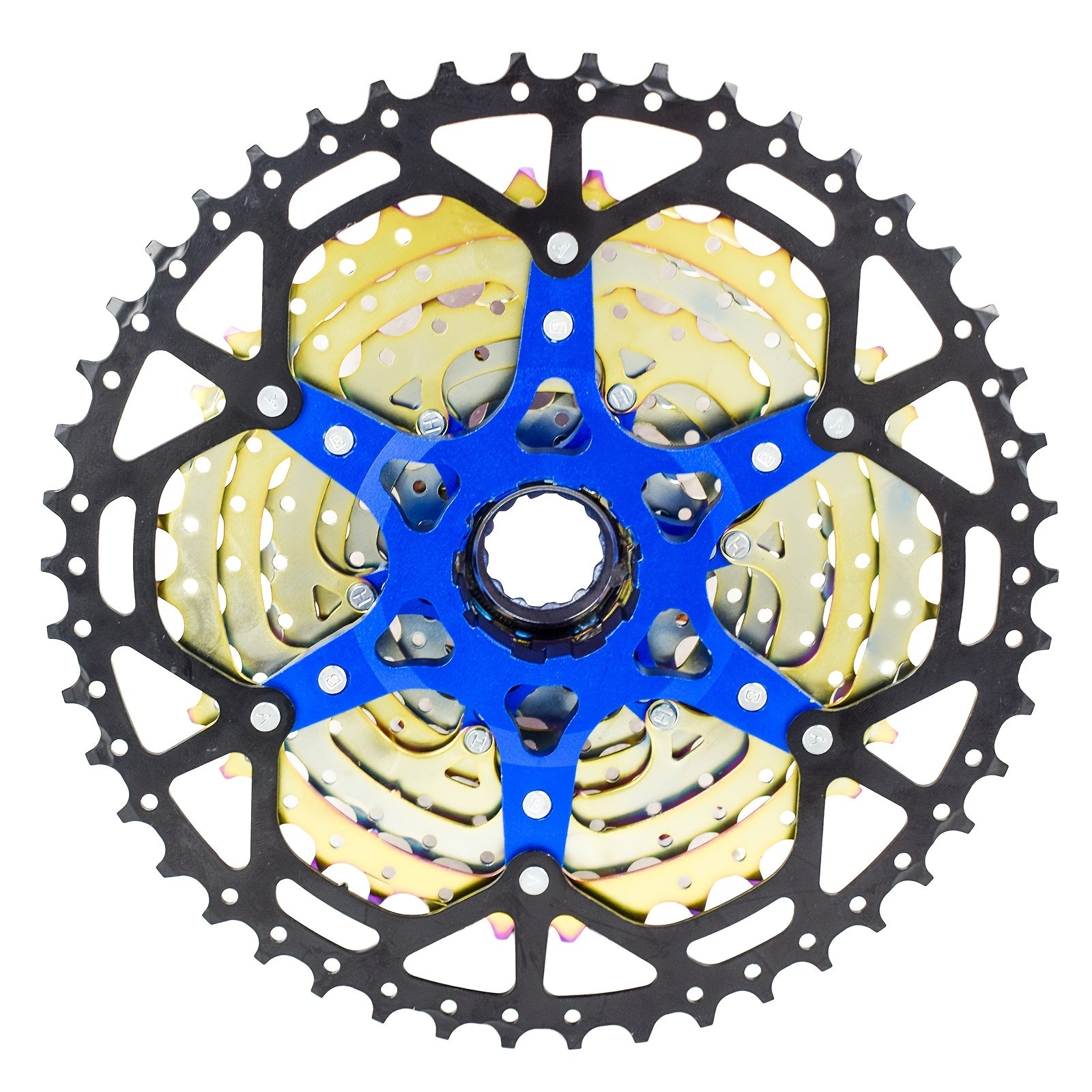 VG Sports Ultralight MTB Bicycle Cassette Freewheel - Rainbow Color Aluminum Brackets - 8-12 Speed - 11-52T Sprockets - Lightweight and Durable