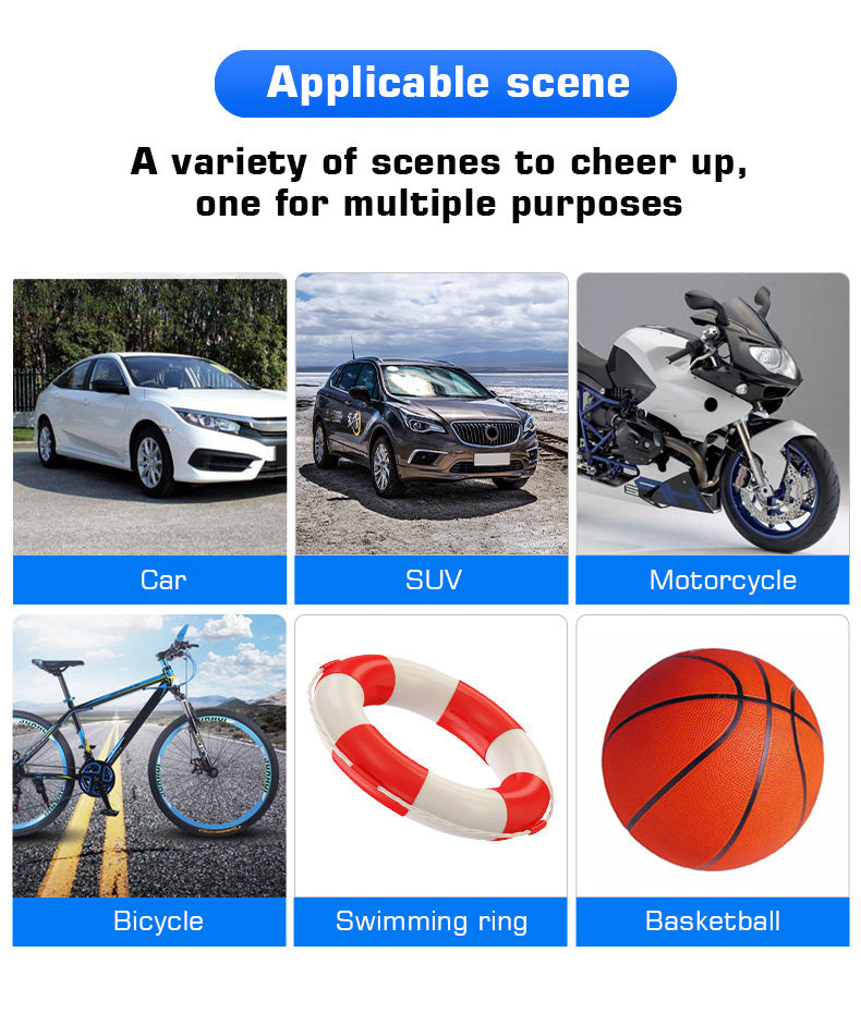 120W Portable Car Air Compressor: Inflate Your Tires With Ease - Wireless & Wired Handheld Pump With LED Light