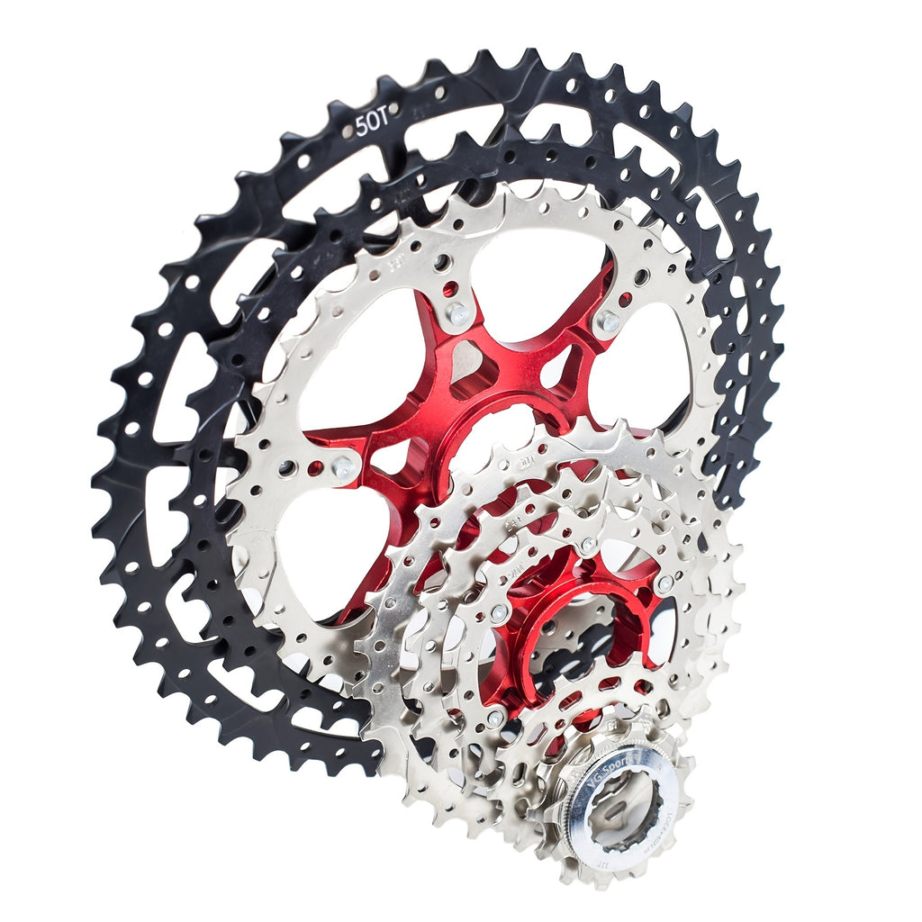 VG Sports Ultralight MTB Bike Cassette Freewheel - 8-12 Speeds, Aluminum Brackets, Silver/Black Color, Lightweight & Durable