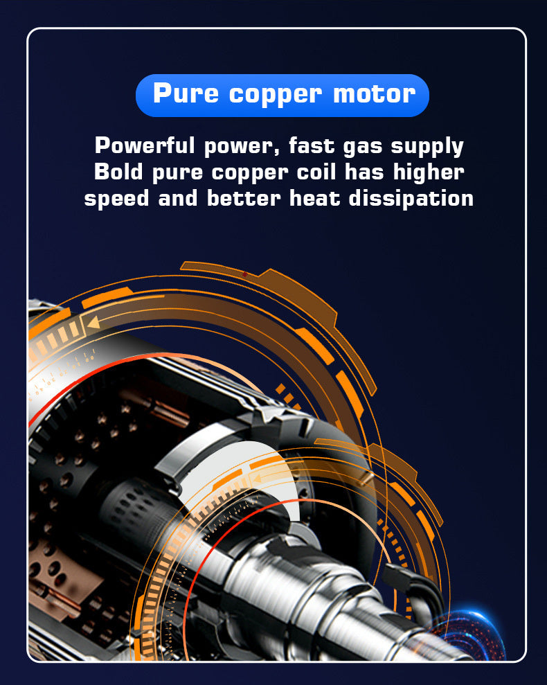 120W Portable Car Air Compressor: Inflate Your Tires With Ease - Wireless & Wired Handheld Pump With LED Light