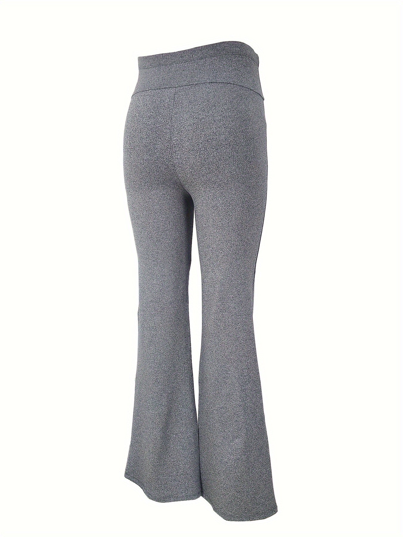 Women's Maternity Solid Flared Pants Slim Fit Pants For Fall Winter, Pregnant Women's Clothing