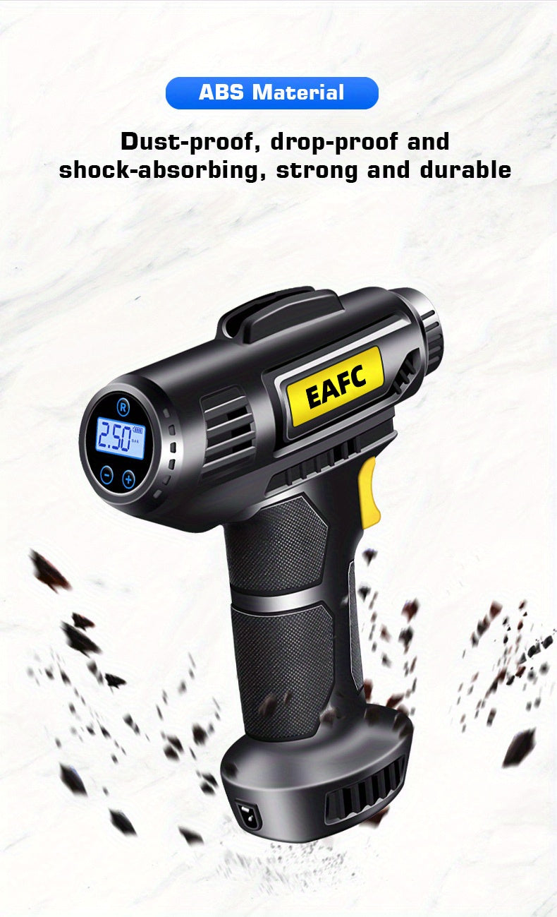 120W Portable Car Air Compressor: Inflate Your Tires With Ease - Wireless & Wired Handheld Pump With LED Light