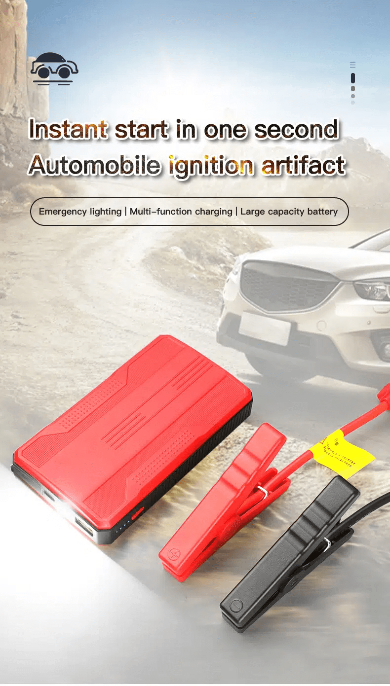 1pc Compact 26.64Wh Jump Starter & Power Bank - Emergency Car Boost For Petrol & Diesel, 12V, Safe, Dual-Color