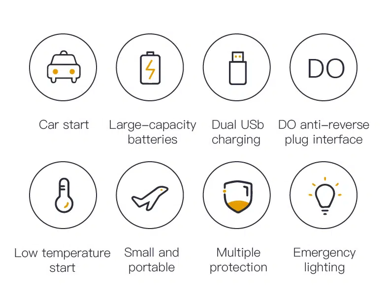 1pc Compact 26.64Wh Jump Starter & Power Bank - Emergency Car Boost For Petrol & Diesel, 12V, Safe, Dual-Color
