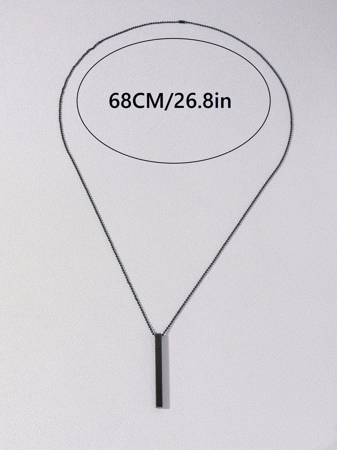 Men's Rectangle Metal Pendant Necklace, Cuban Chain Necklace For Men Jewelry Gift