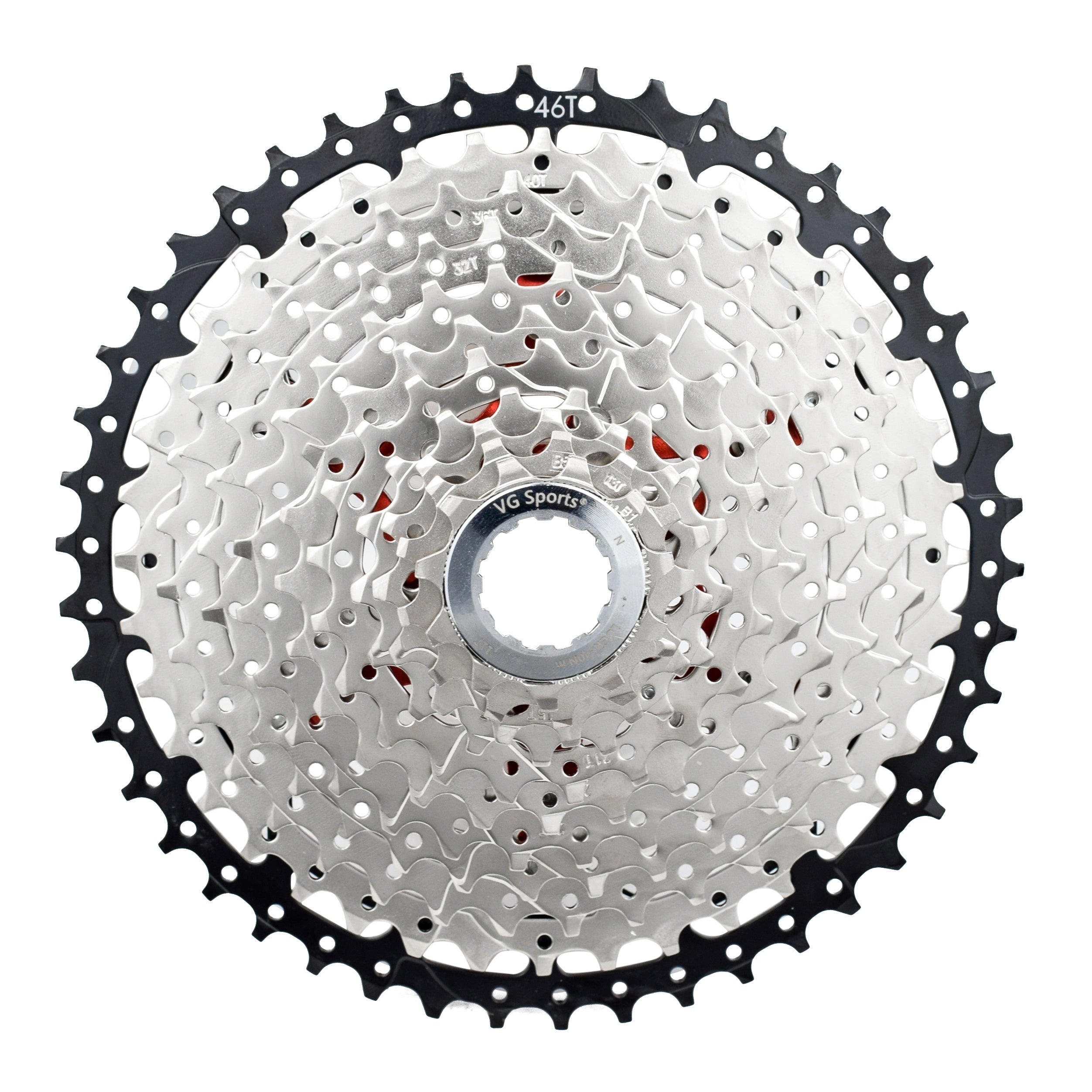 VG Sports Ultralight MTB Bike Cassette Freewheel - 8-12 Speeds, Aluminum Brackets, Silver/Black Color, Lightweight & Durable