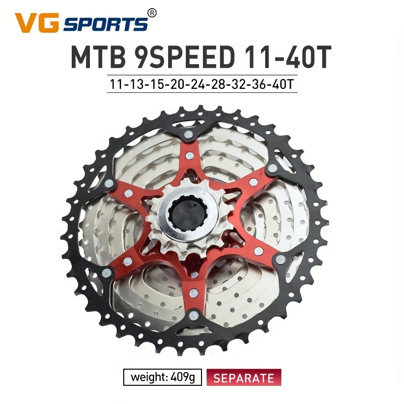 VG Sports Ultralight MTB Bike Cassette Freewheel - 8-12 Speeds, Aluminum Brackets, Silver/Black Color, Lightweight & Durable
