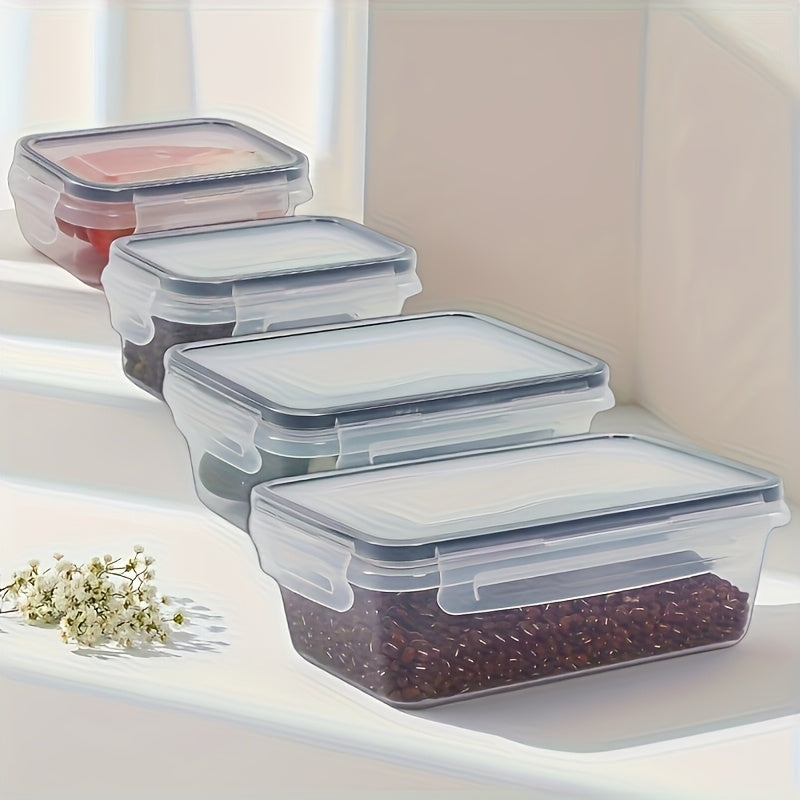8 piezas de contenedores de alimentos transparentes de varios tamaños con tapas herméticamente selladas - Perfectos para frutas, verduras, pasta y más - Apto para microondas, kit reutilizable de polipropileno para la organización de la cocina