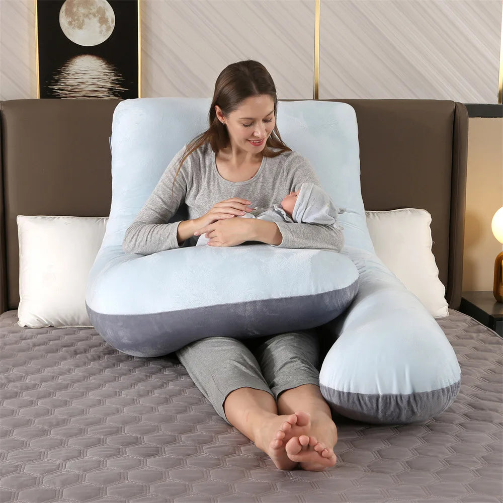 PANGDUBE-almohada de embarazo de 130x70cm, almohada de cintura para dormir para mujeres embarazadas, almohada de lactancia, cojín de lactancia para mujeres