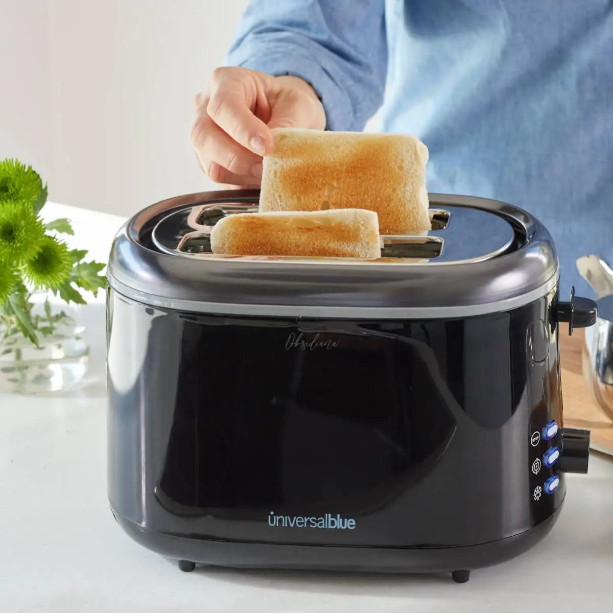 UNIVERSALBLUE Tostador Universalblue - Ranuras Cortas 850W | TOASTY PLUS 2S/OB