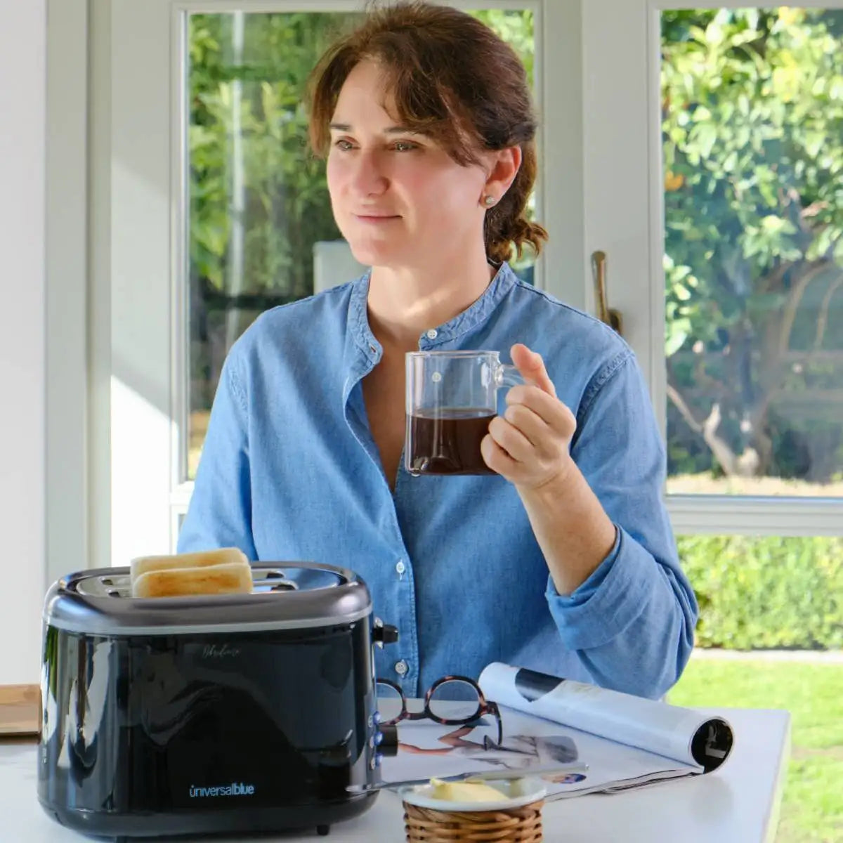 UNIVERSALBLUE Tostador Universalblue - Ranuras Cortas 850W | TOASTY PLUS 2S/OB