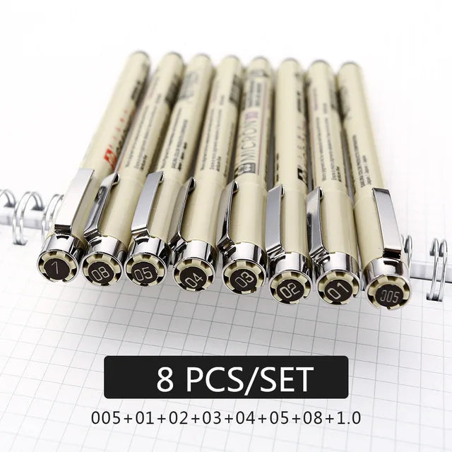 Set Bolígrafos Fineliner Neelde - 9 Piezas Dibujo Técnico 0.05-1.0mm