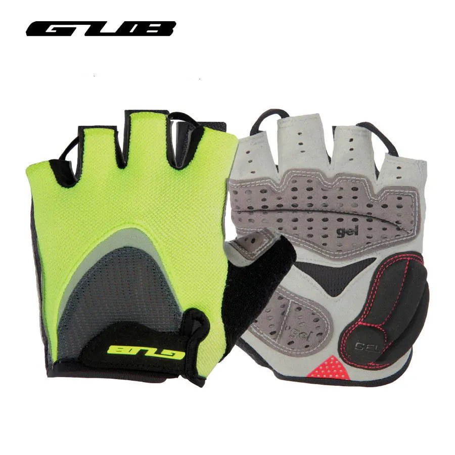 Guantes de ciclismo de resistencia GUB, guantes sin dedos para bicicleta, guantes de Gel Extra de dedo medio/corto de silicona, acolchado de ventilación de doble Gel