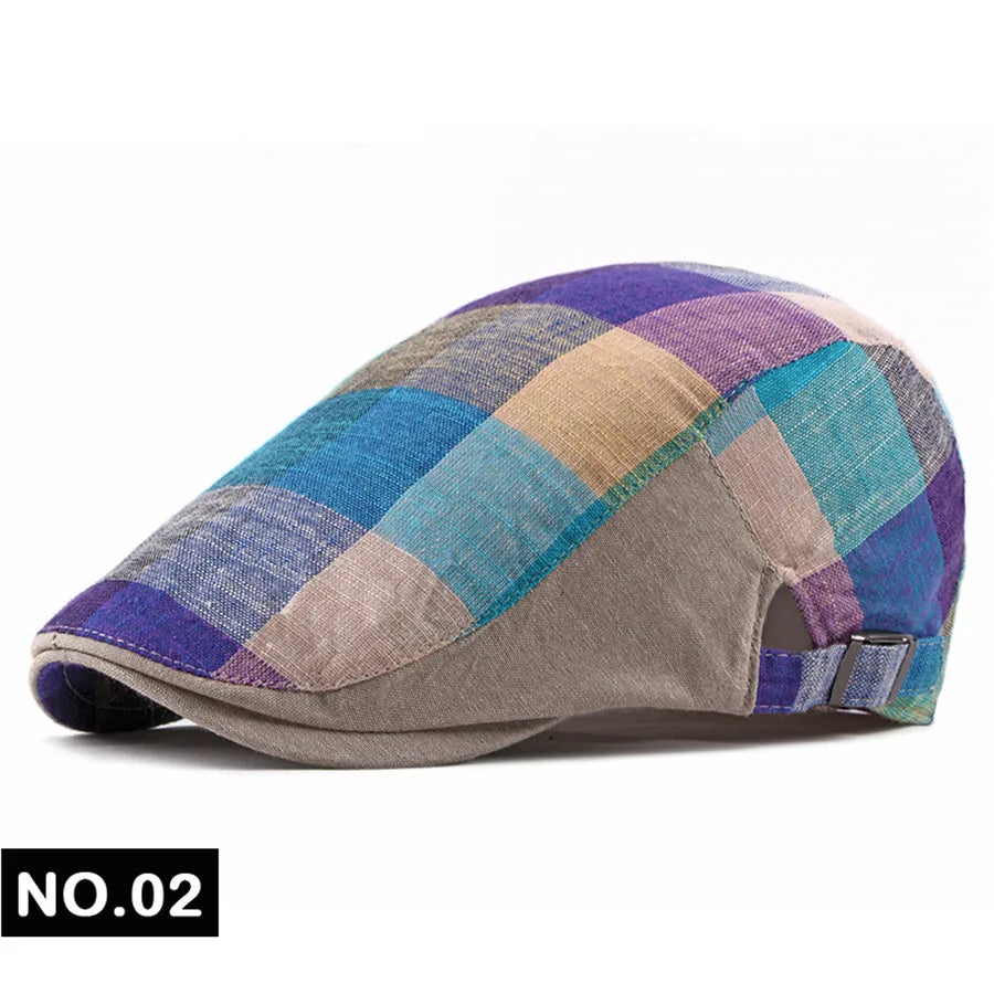 Boinas a cuadros de estilo clásico Englad para hombre y mujer, gorras deportivas informales Unisex, sombreros de algodón, Boina Casquette, gorra plana, gorra de pintor