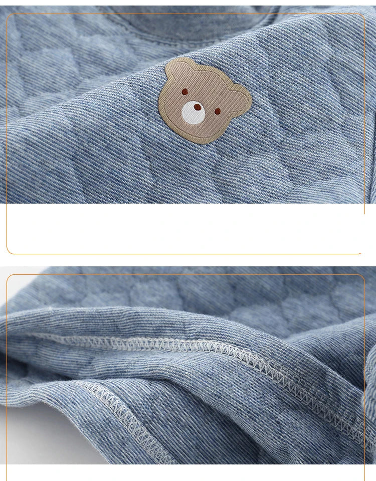 Invierno Niños Pijamas Para Bebé Niños Ropa Interior Térmica Traje Tres Capas Algodón Grueso Niños Pequeños Niñas Ropa de Dormir Set
