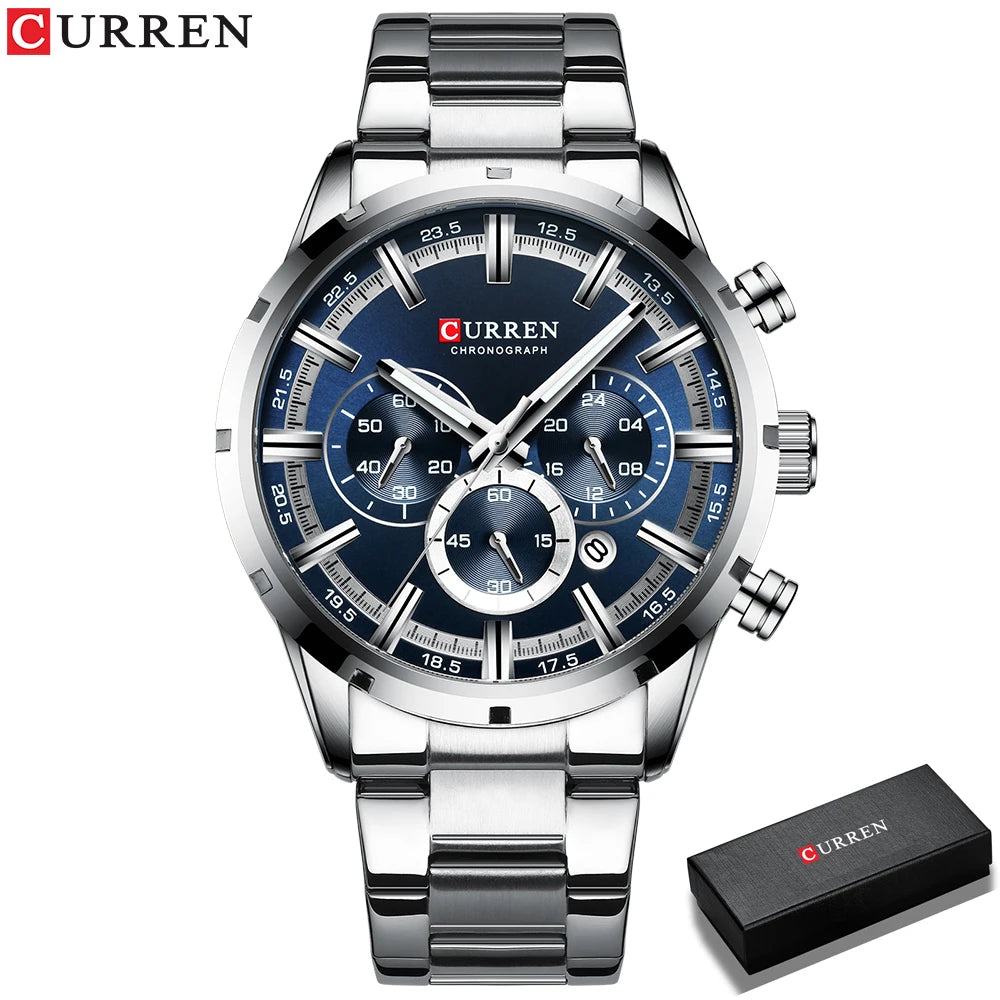Reloj Masculino CURREN, relojes de moda novedosa para hombre, reloj de pulsera de lujo de marca superior, reloj de cuarzo, cronógrafo resistente al agua para hombre