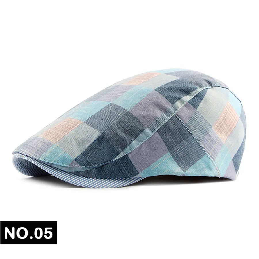 Boinas a cuadros de estilo clásico Englad para hombre y mujer, gorras deportivas informales Unisex, sombreros de algodón, Boina Casquette, gorra plana, gorra de pintor