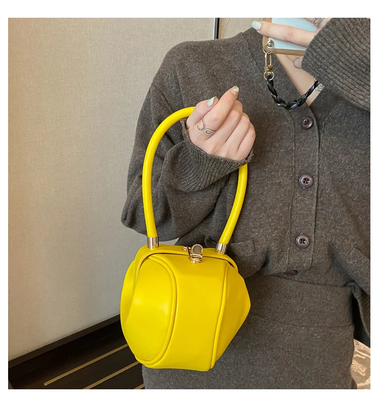 Bolso de mano con bola redonda para mujer, bolso de bolos de diseñador de marca, Mini bolsos de hombro de cuero PU, bolso de lujo para mujer, bolso para axila a la moda