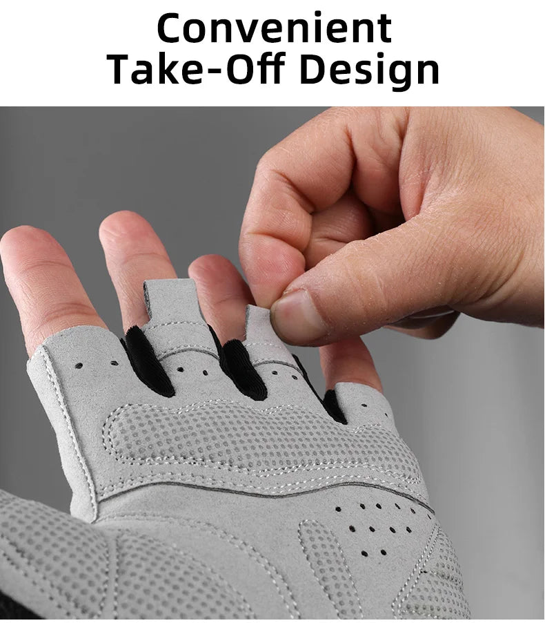 ROCKBROS Guantes de ciclismo Hombres Mujeres Guantes de medio dedo Guantes deportivos transpirables Guantes de bicicleta MTB