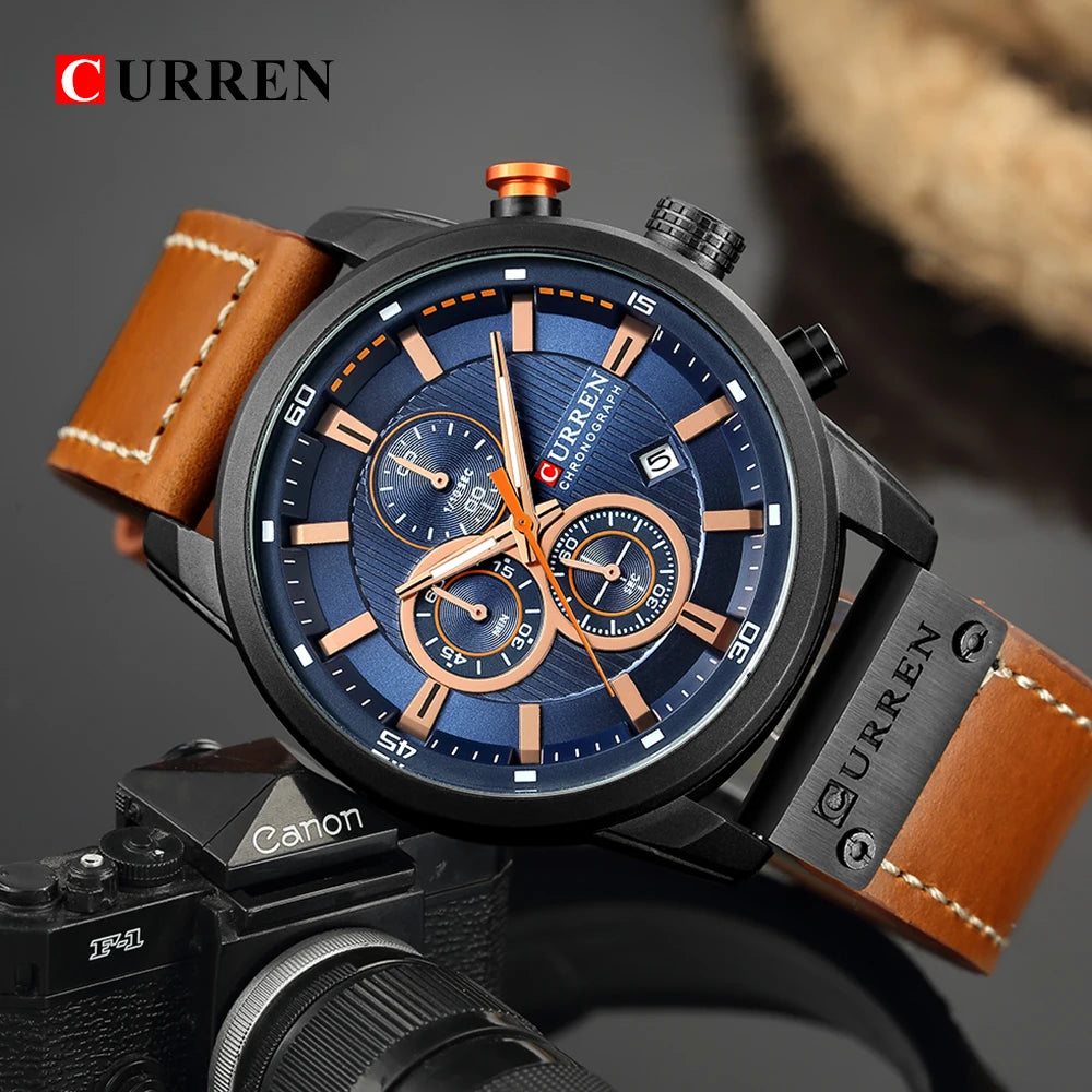 Relojes CURREN de cuarzo con fecha a la moda para hombre, relojes de marca superior de lujo para hombre, cronógrafo deportivo, reloj de pulsera para hombre, reloj Hodinky Masculino