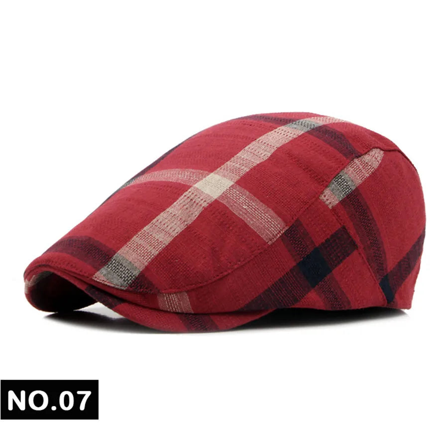 Boinas a cuadros de estilo clásico Englad para hombre y mujer, gorras deportivas informales Unisex, sombreros de algodón, Boina Casquette, gorra plana, gorra de pintor