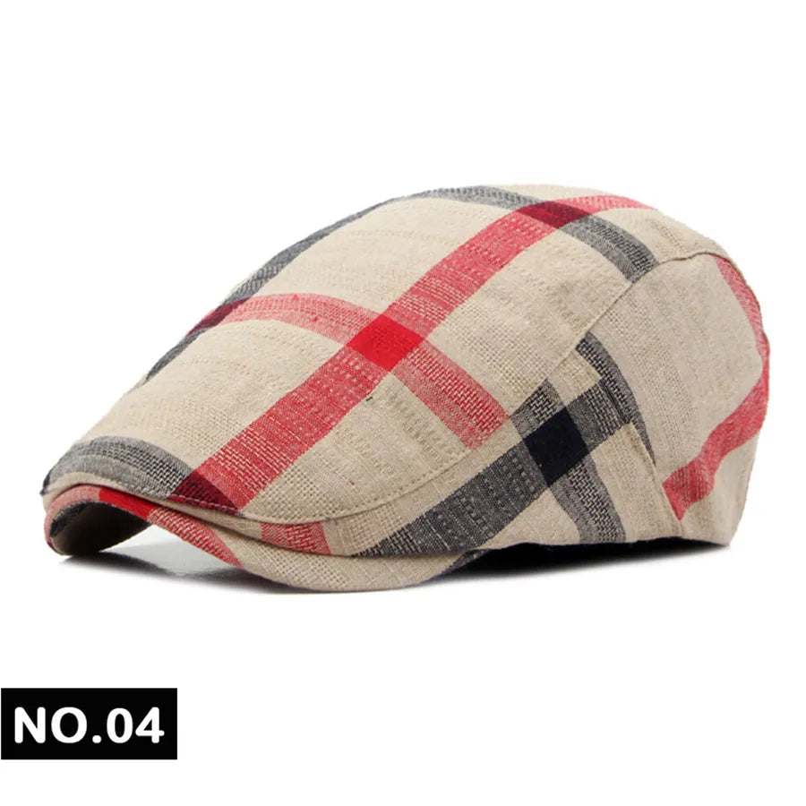 Boinas a cuadros de estilo clásico Englad para hombre y mujer, gorras deportivas informales Unisex, sombreros de algodón, Boina Casquette, gorra plana, gorra de pintor