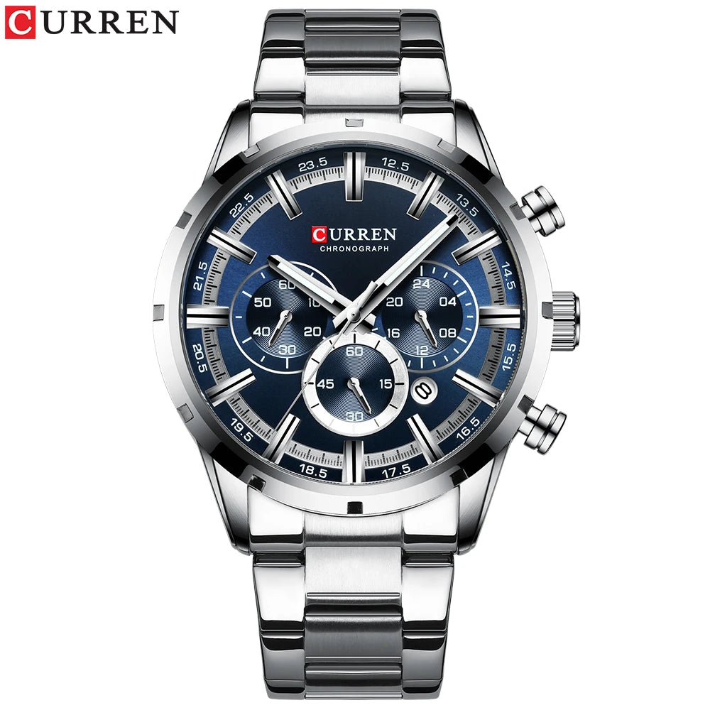 Reloj Masculino CURREN, relojes de moda novedosa para hombre, reloj de pulsera de lujo de marca superior, reloj de cuarzo, cronógrafo resistente al agua para hombre