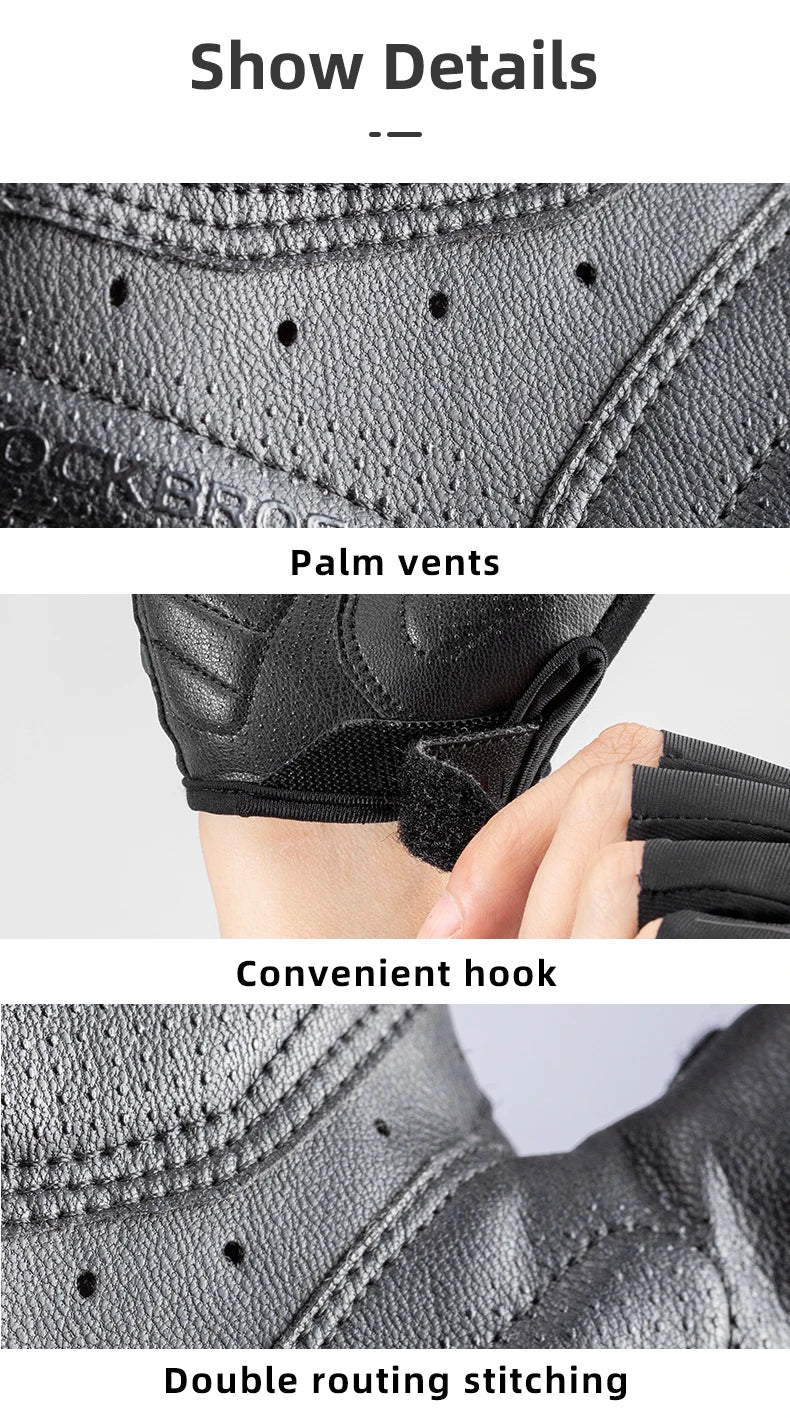 ROCKBROS Guantes de ciclismo Hombres Mujeres Guantes de medio dedo Guantes deportivos transpirables Guantes de bicicleta MTB