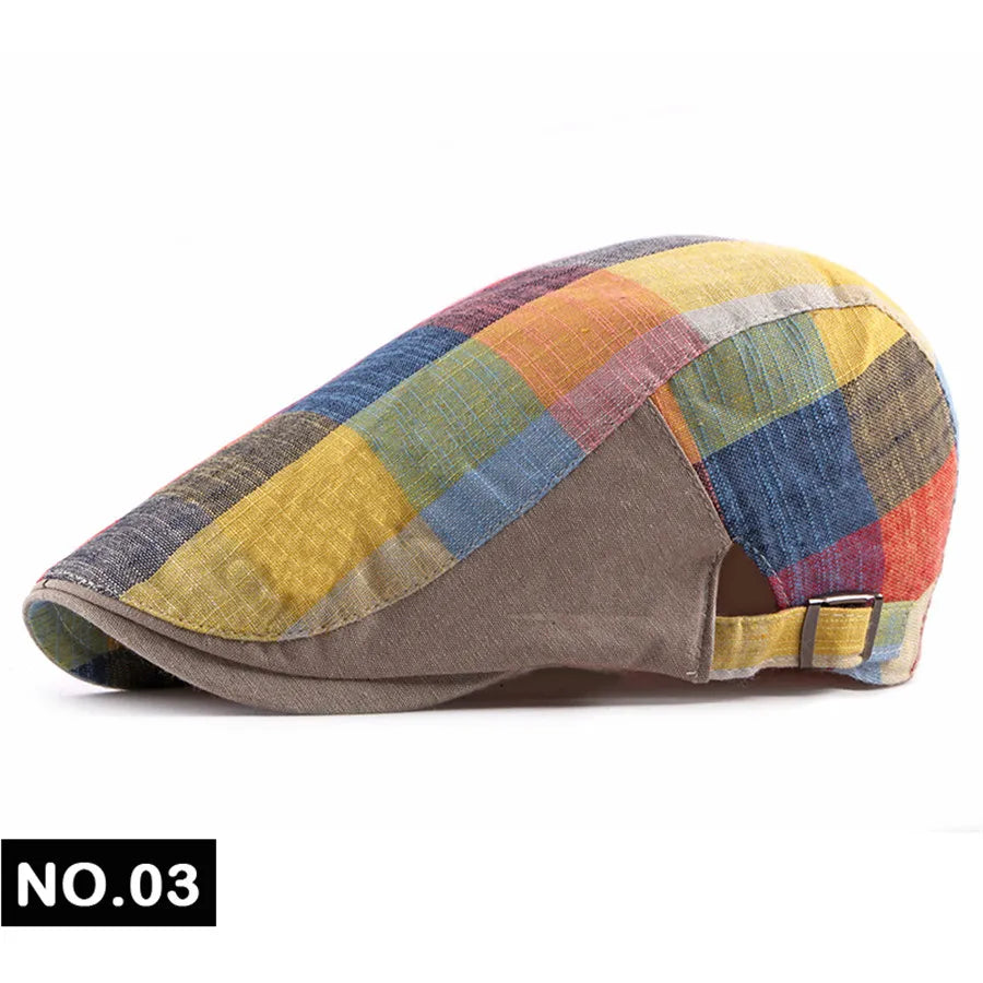 Boinas a cuadros de estilo clásico Englad para hombre y mujer, gorras deportivas informales Unisex, sombreros de algodón, Boina Casquette, gorra plana, gorra de pintor